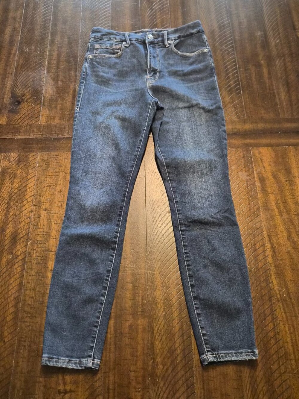 Good American Good Legs Crop Skinny Jeans Women's Size 4 / 27 Denim Stretch G365